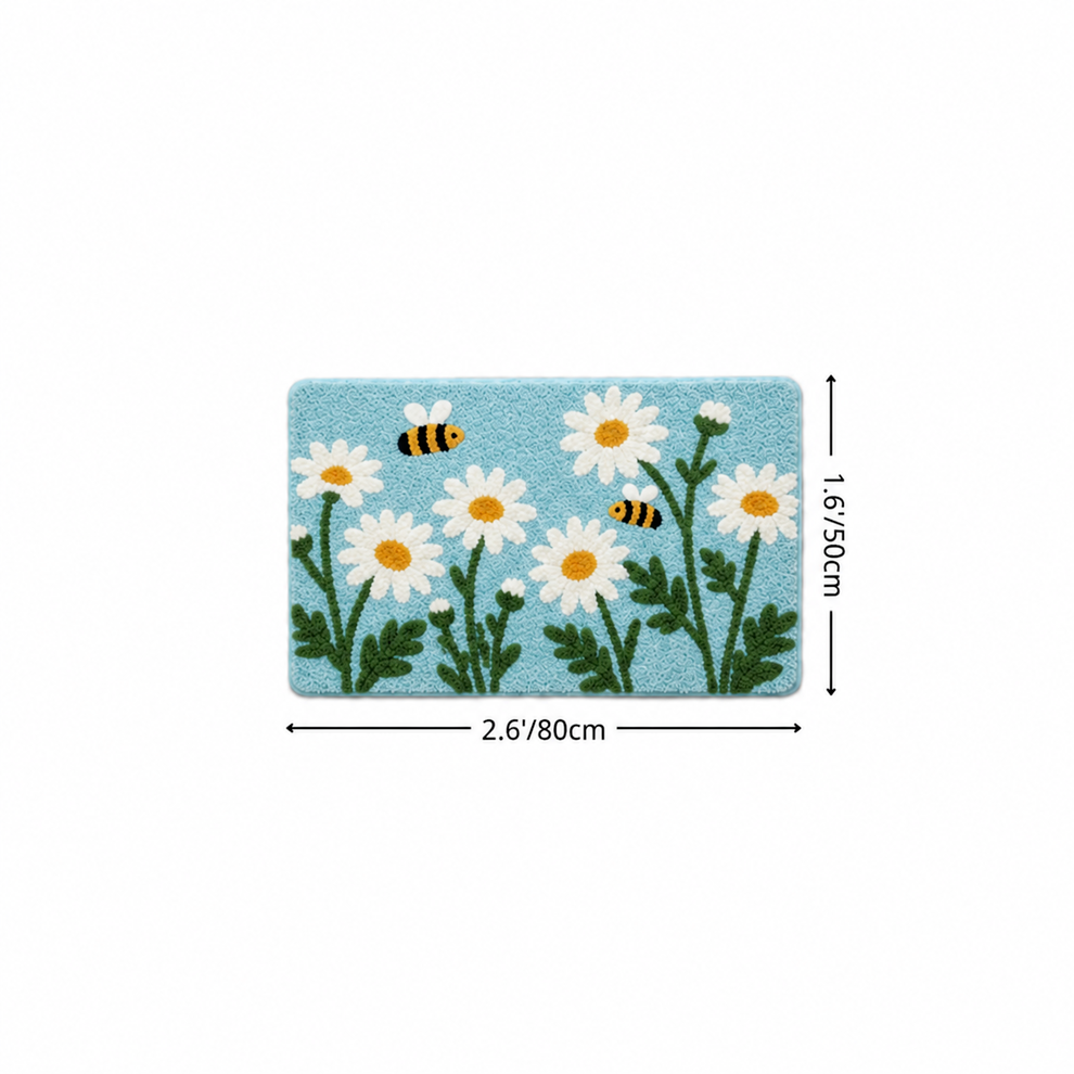 Daisy Garden Botanical Flocked Rug