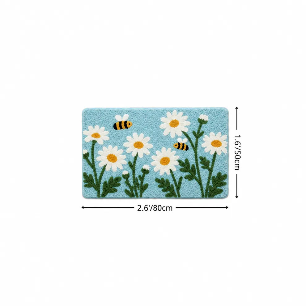 Daisy Garden Botanical Flocked Rug