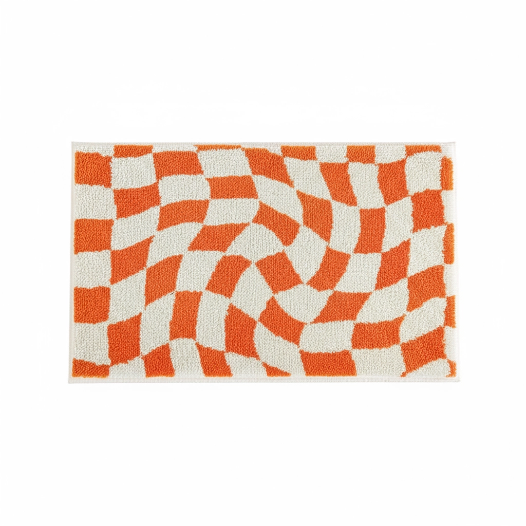 Twisted Checkered Flocked Rug