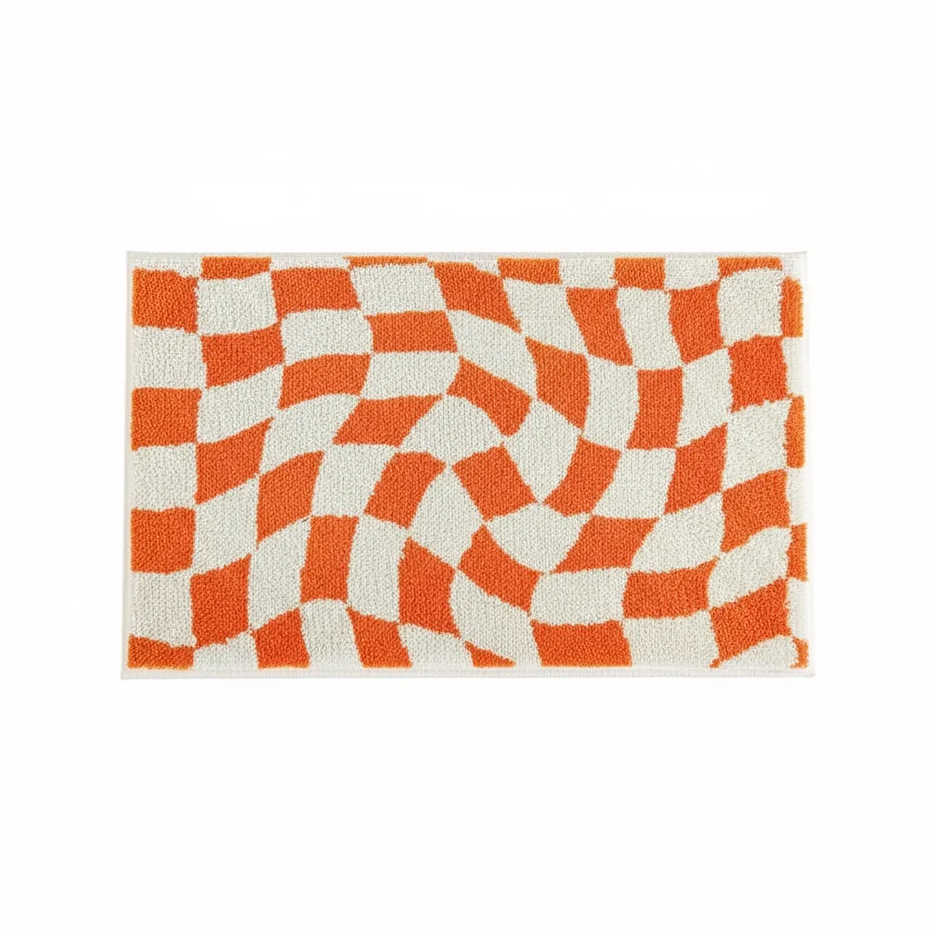Twisted Checkered Flocked Rug