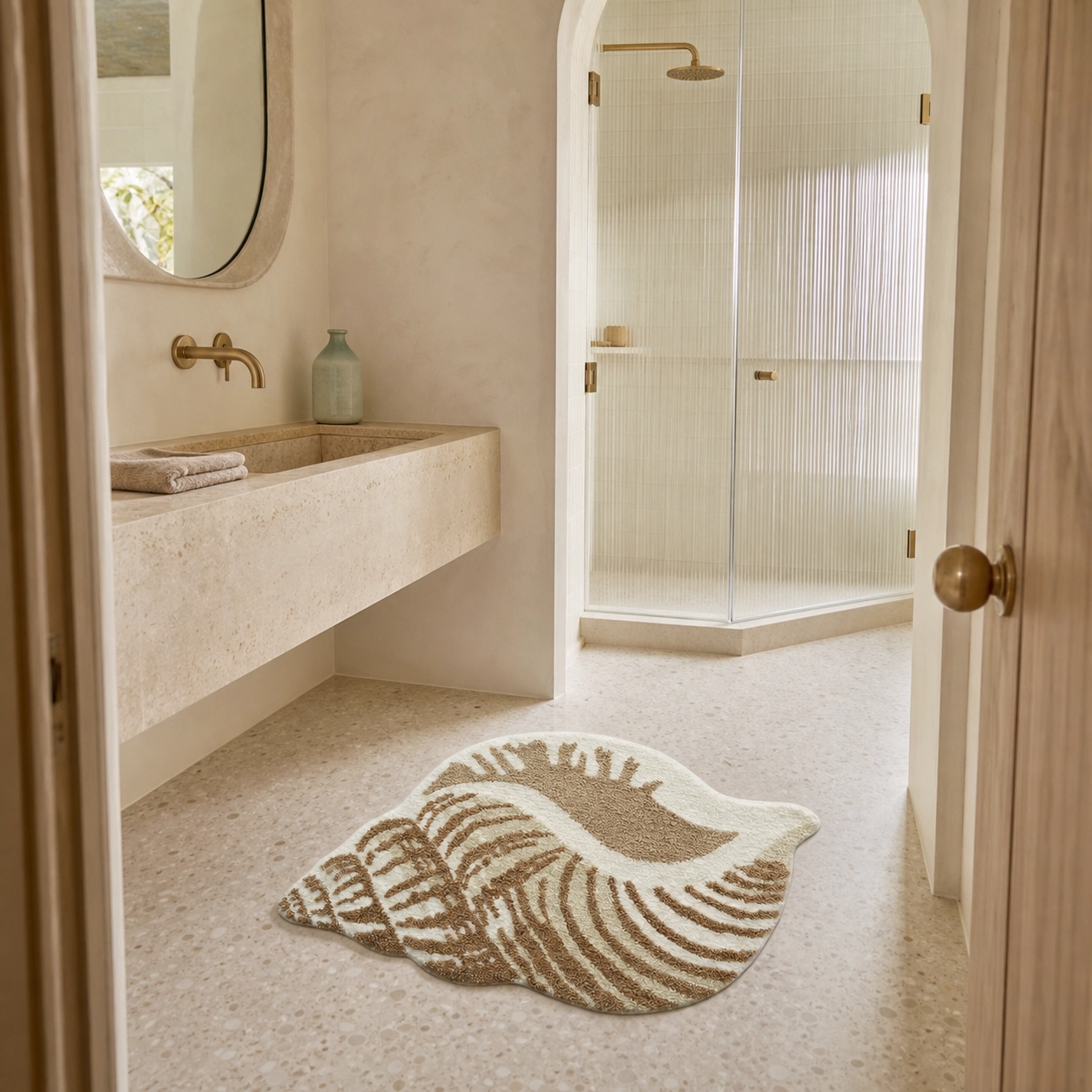 Sand Texture Conch Flocked Rug