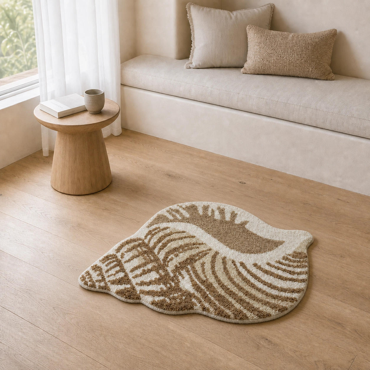 Sand Texture Conch Flocked Rug