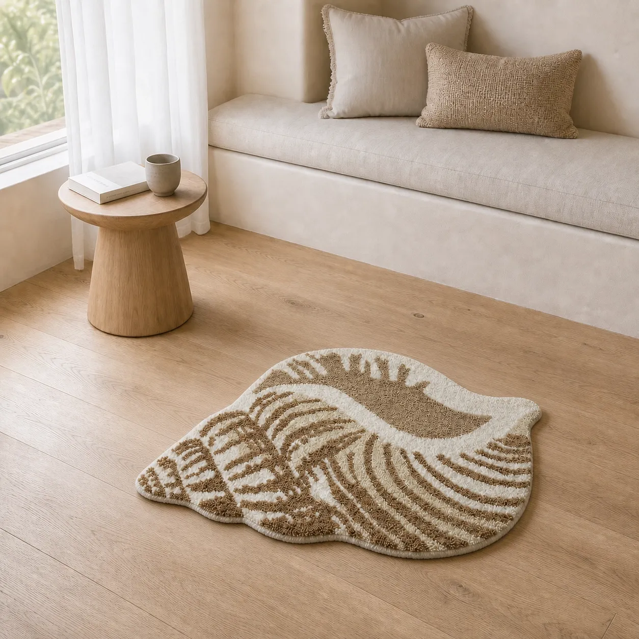 Sand Texture Conch Flocked Rug