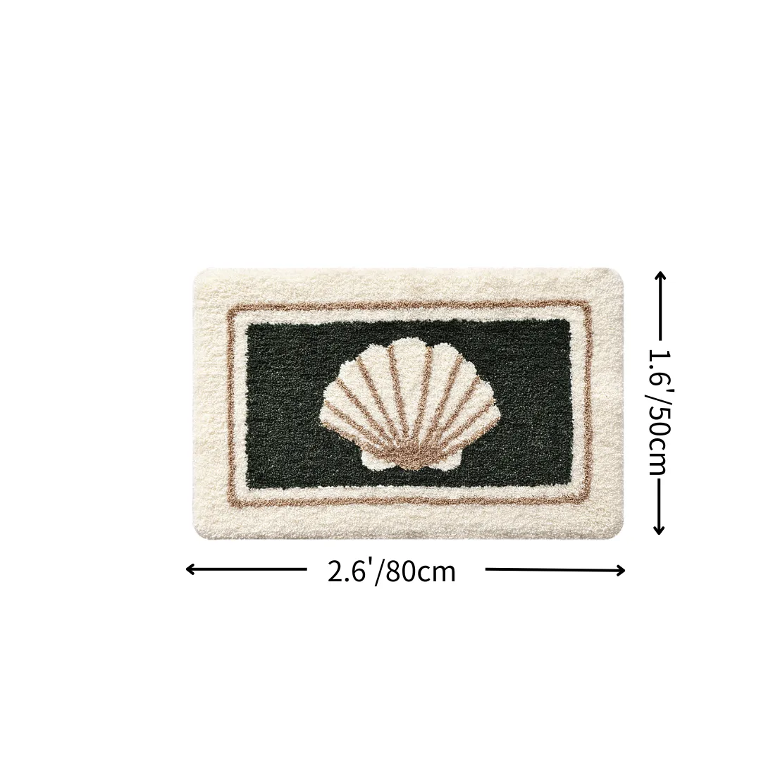 Scallop Shell Flocked Rug