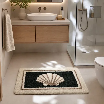 Scallop Shell Flocked Rug