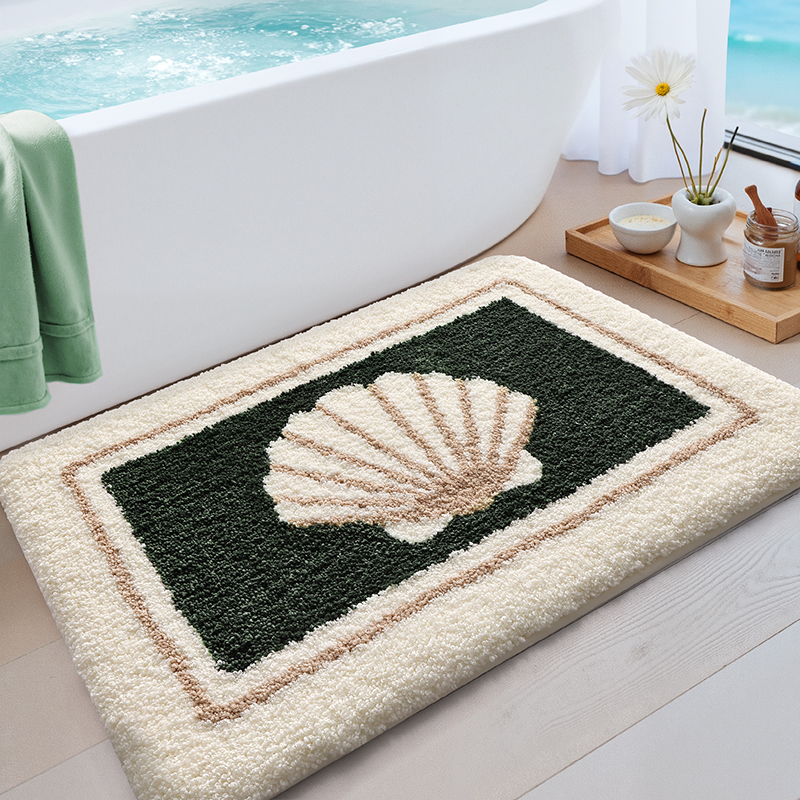 Scallop Shell Flocked Rug