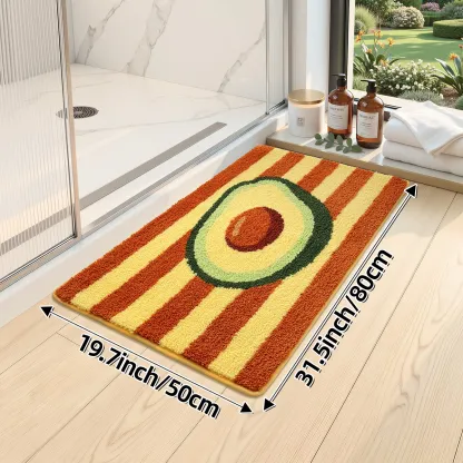 Avocado Stripe Flocked Rug