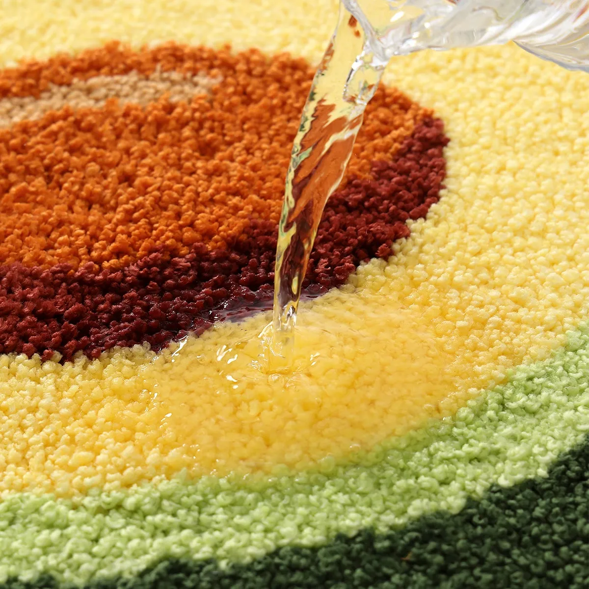 Avocado Stripe Flocked Rug