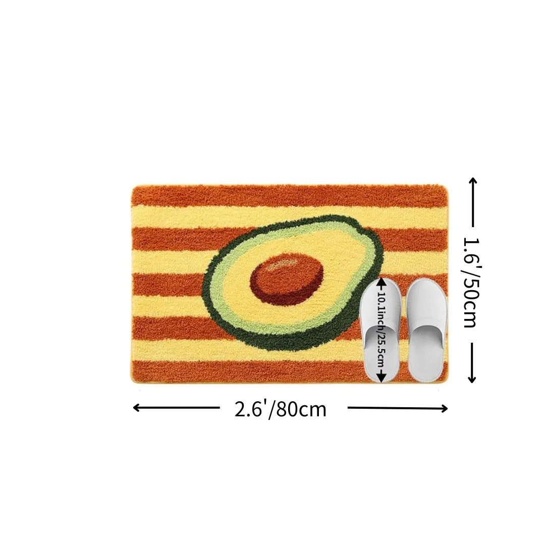 Avocado Stripe Flocked Rug