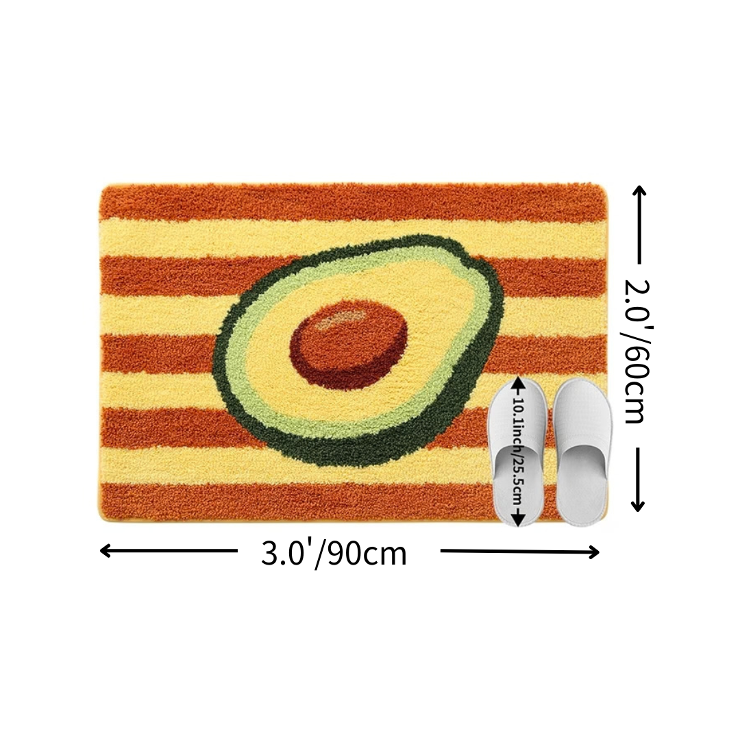 Avocado Stripe Flocked Rug