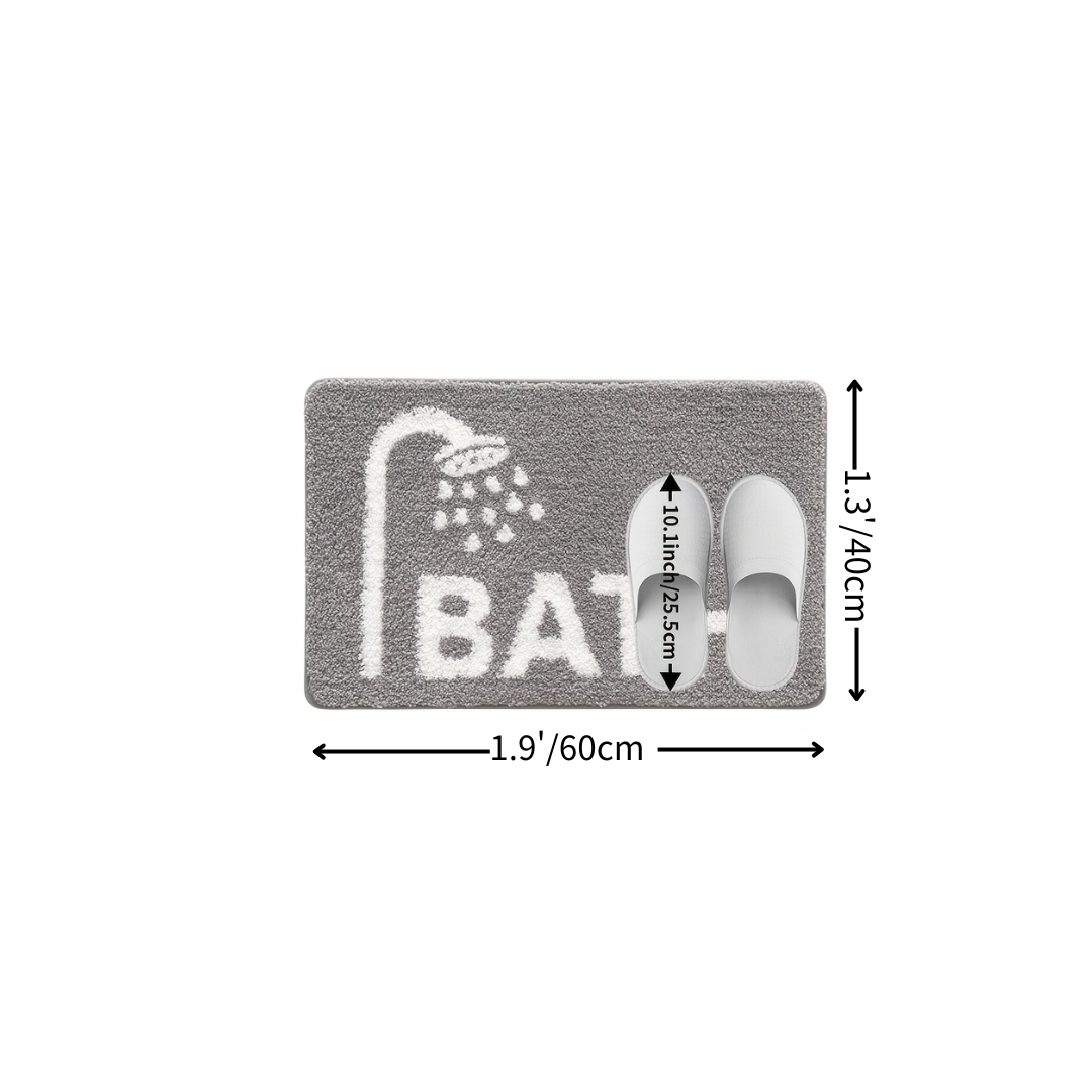 Bath Shower Icon Flocked Rug