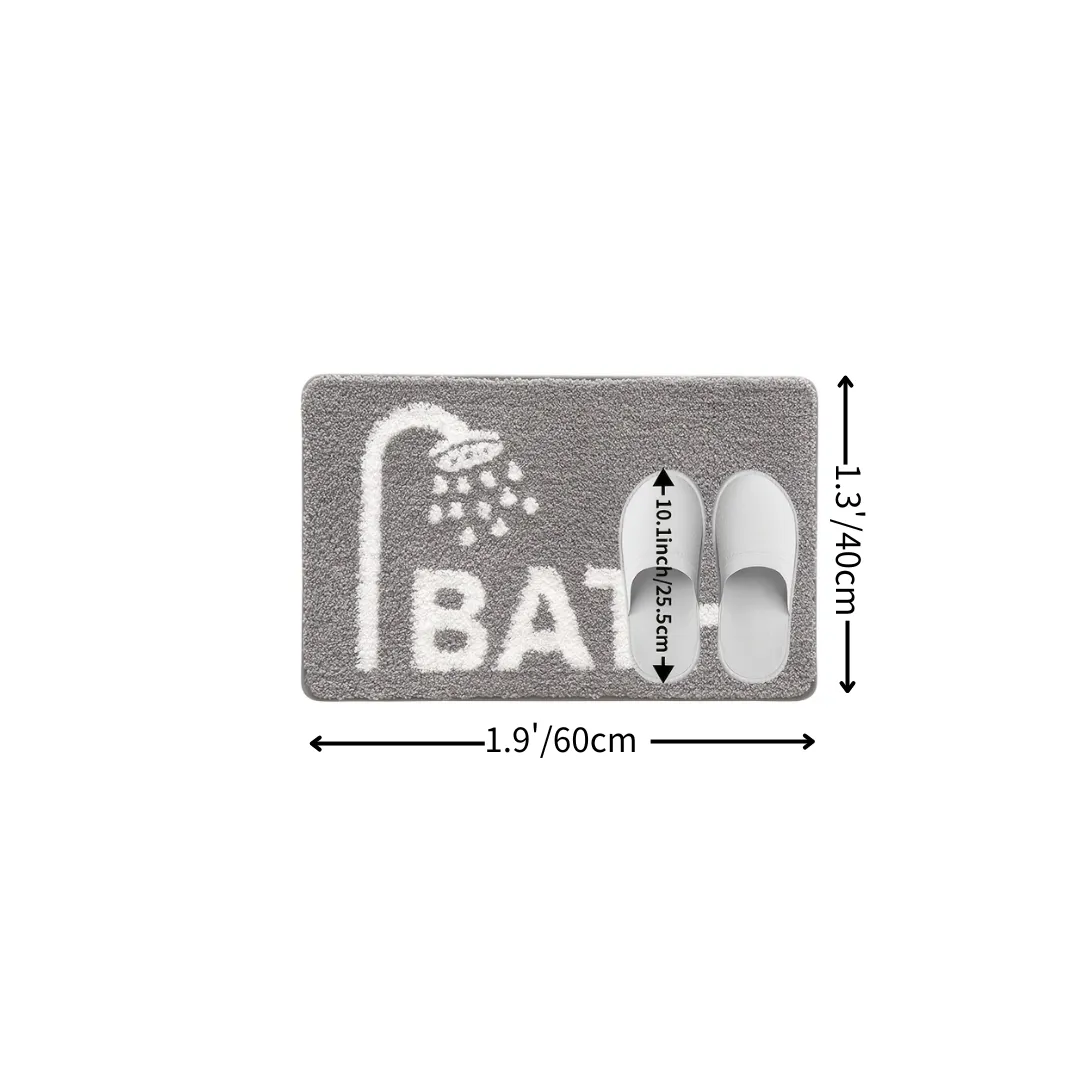 Bath Shower Icon Flocked Rug