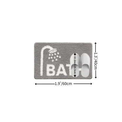 Bath Shower Icon Flocked Rug