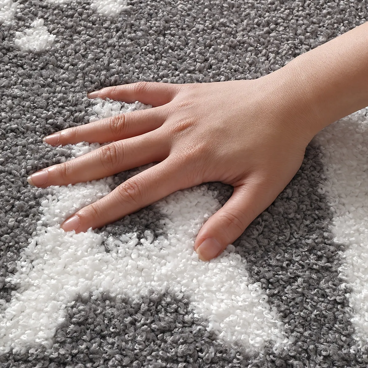 Bath Shower Icon Flocked Rug