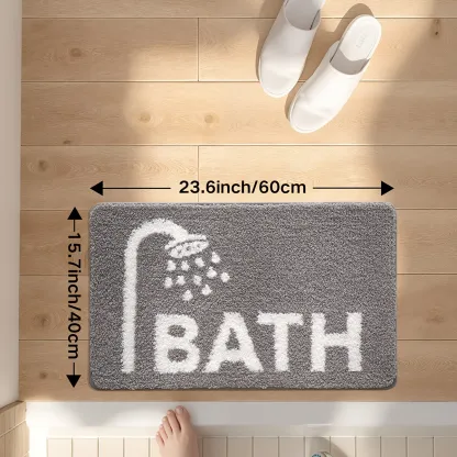 Bath Shower Icon Flocked Rug