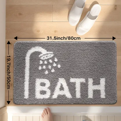Bath Shower Icon Flocked Rug