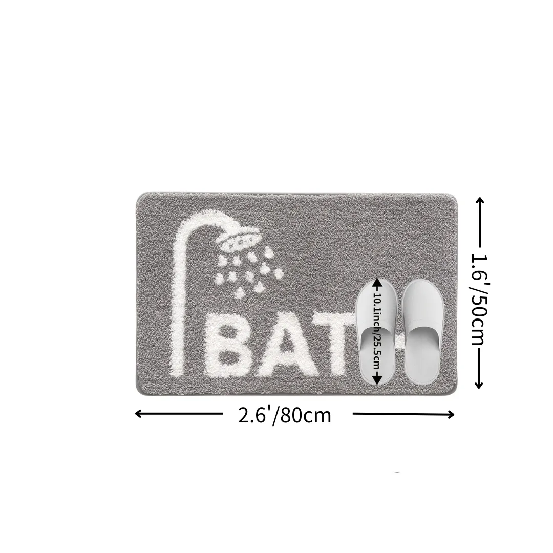 Bath Shower Icon Flocked Rug