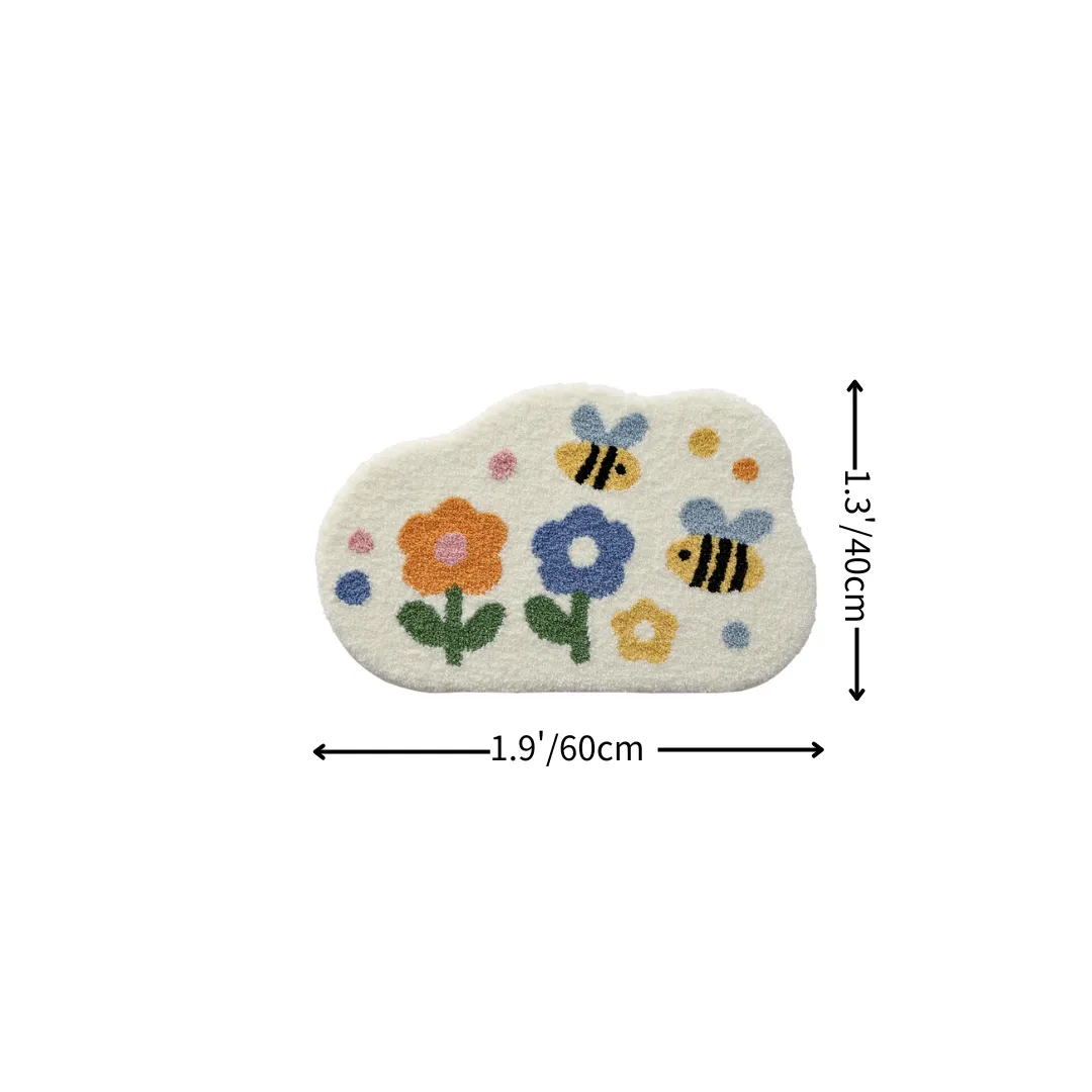 Bee Floral Flocked Rug