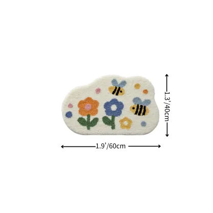 Bee Floral Flocked Rug