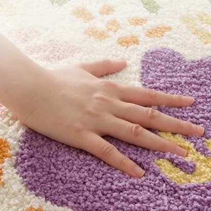 Boho Wildflower Meadow Flocked Rug