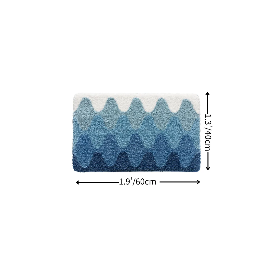 Coastal Waterfall Gradient Flocked Rug
