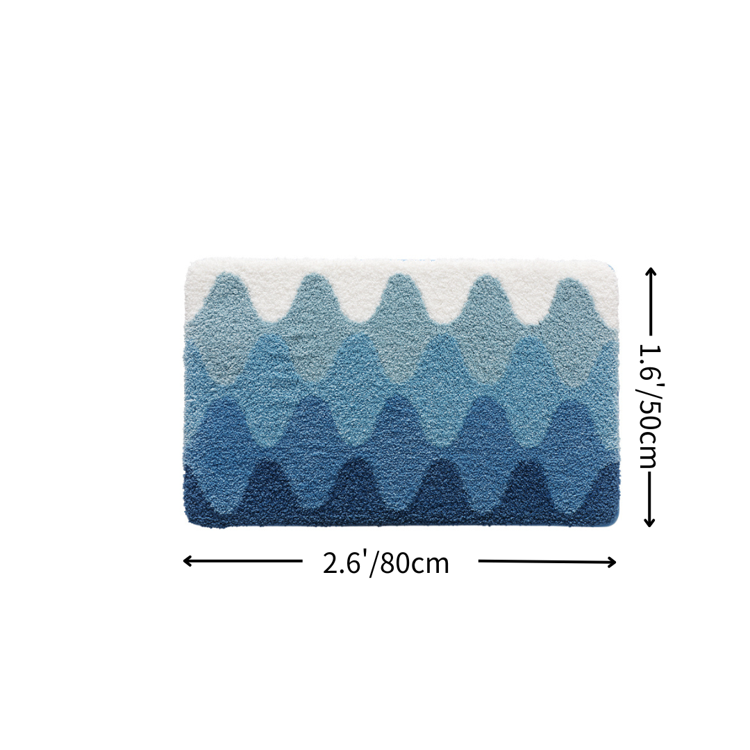 Coastal Waterfall Gradient Flocked Rug