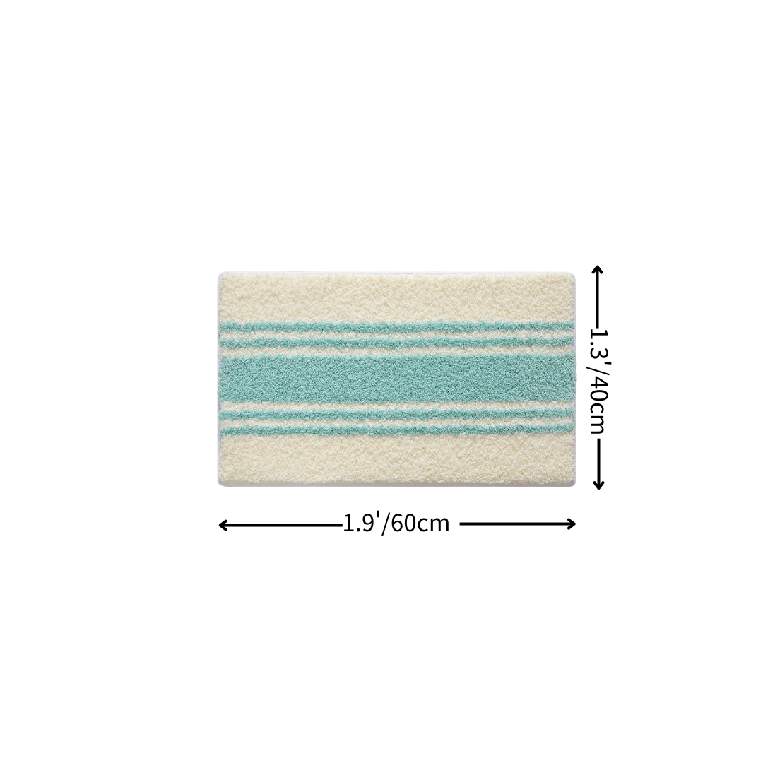 Fresh Mint Diagonal Stripe Flocked Rug