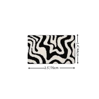Modern Zebra Swirl Flocked Rug