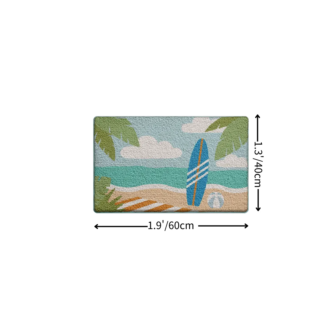 Palm Breeze Sunny Shore Flocked Rug