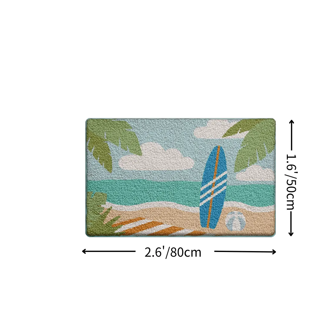 Palm Breeze Sunny Shore Flocked Rug