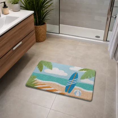 Palm Breeze Sunny Shore Flocked Rug
