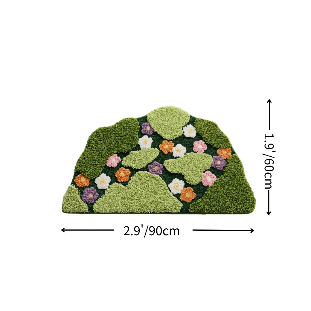 Pastoral Wildflower Meadow Flocked Rug