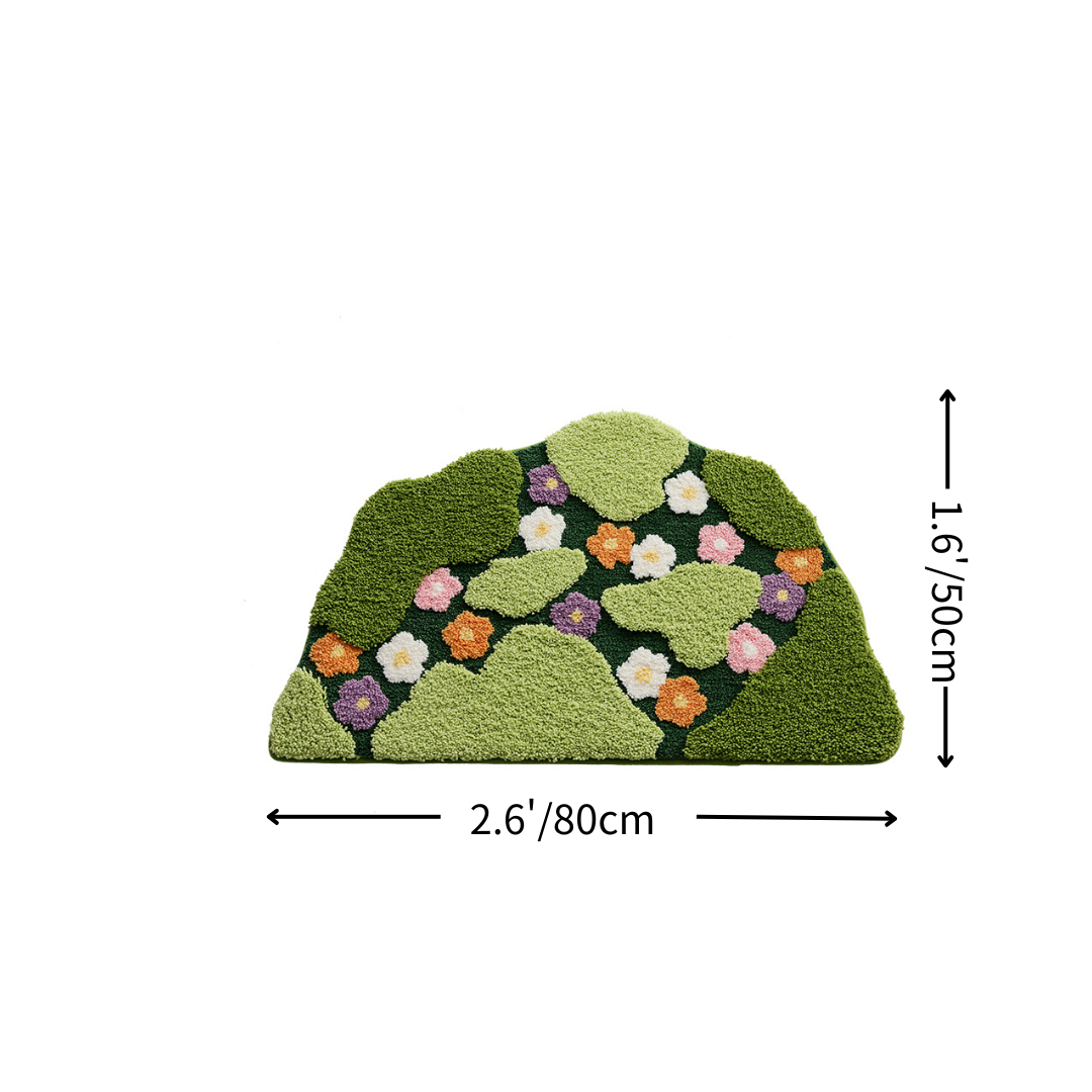 Pastoral Wildflower Meadow Flocked Rug