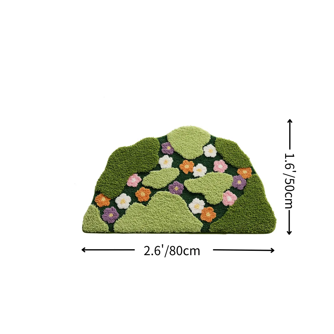 Pastoral Wildflower Meadow Flocked Rug