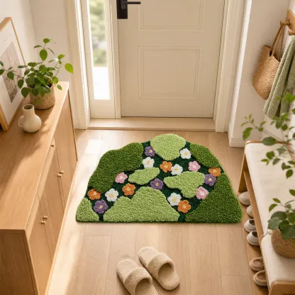 Pastoral Wildflower Meadow Flocked Rug