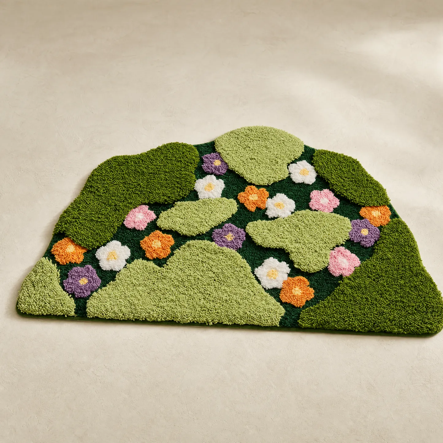 Pastoral Wildflower Meadow Flocked Rug