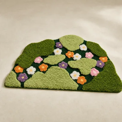 Pastoral Wildflower Meadow Flocked Rug