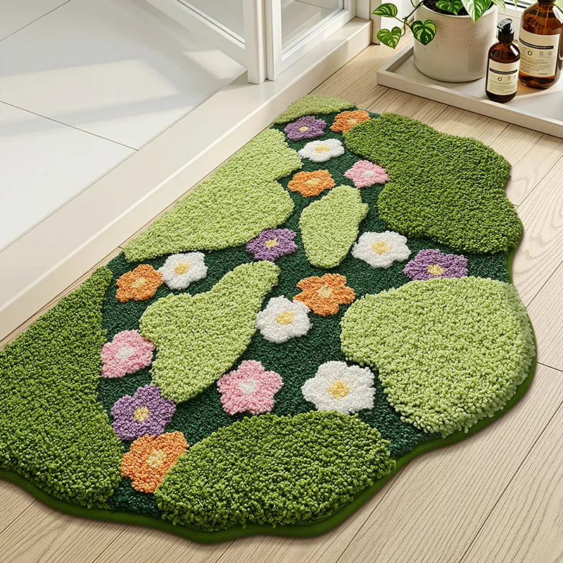Pastoral Wildflower Meadow Flocked Rug