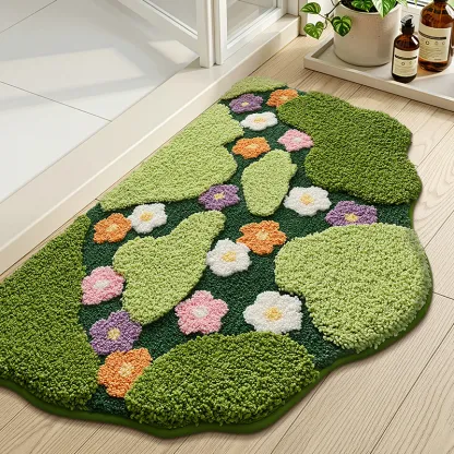 Pastoral Wildflower Meadow Flocked Rug