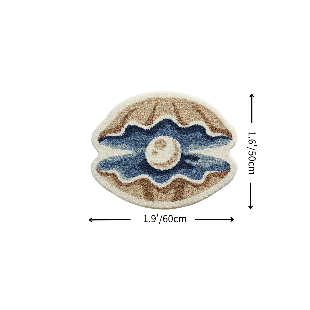 Pearl Oyster Shell Flocked Rug