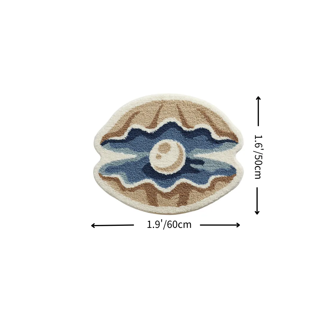 Pearl Oyster Shell Flocked Rug