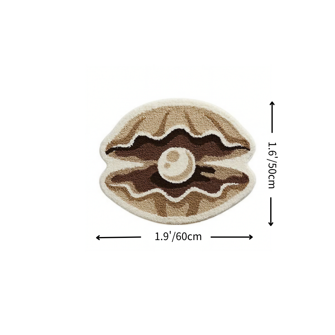 Pearl Oyster Shell Flocked Rug