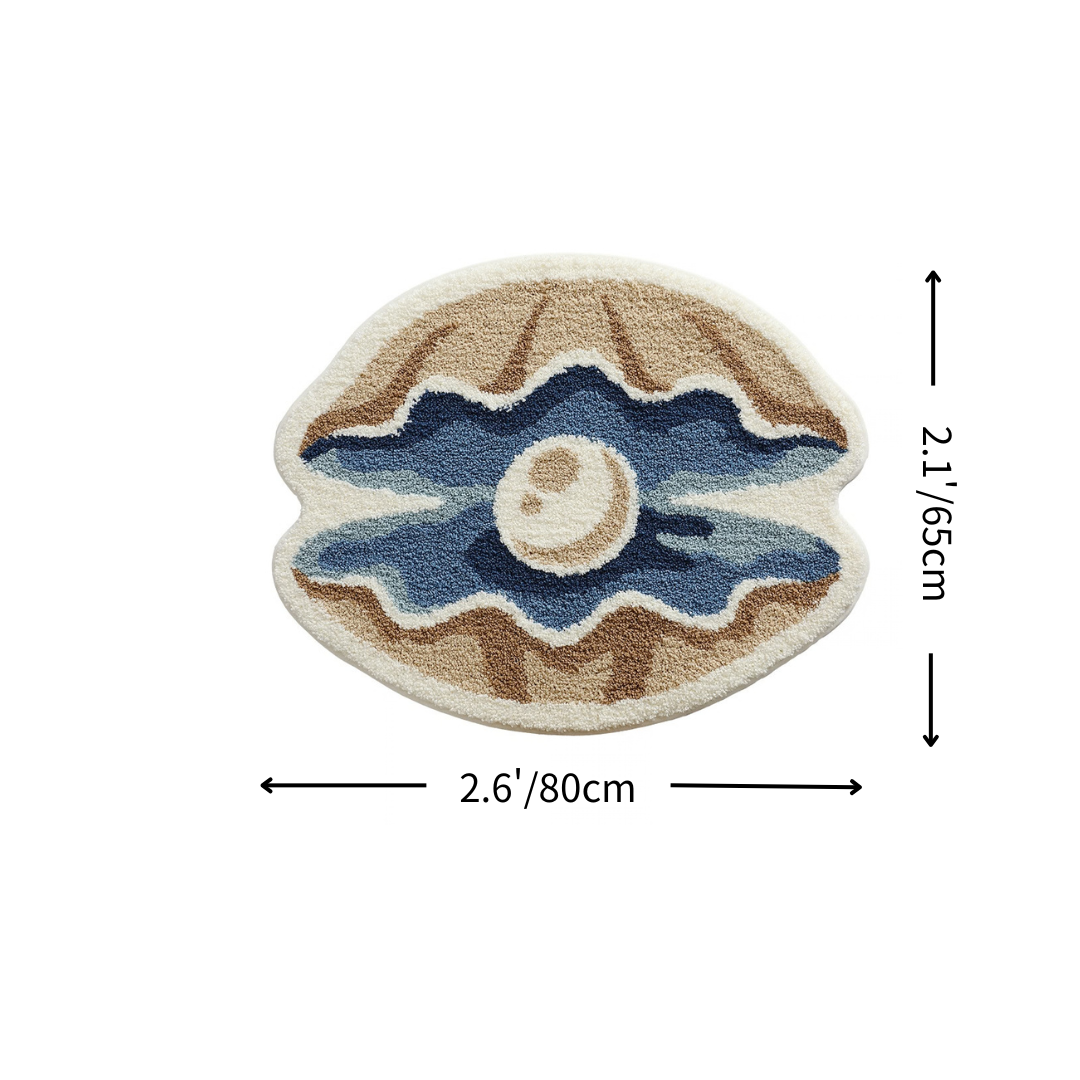 Pearl Oyster Shell Flocked Rug