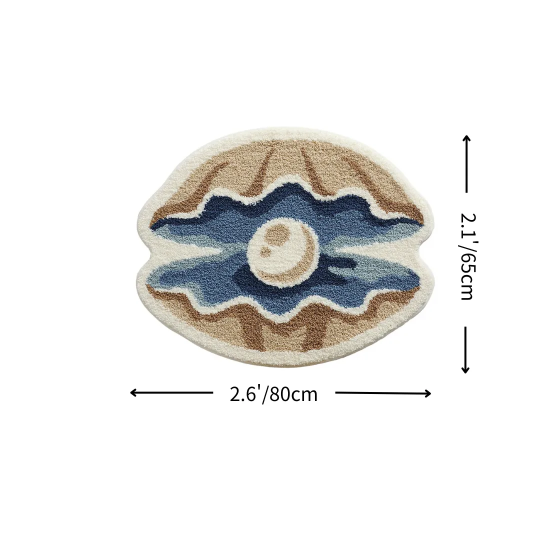 Pearl Oyster Shell Flocked Rug