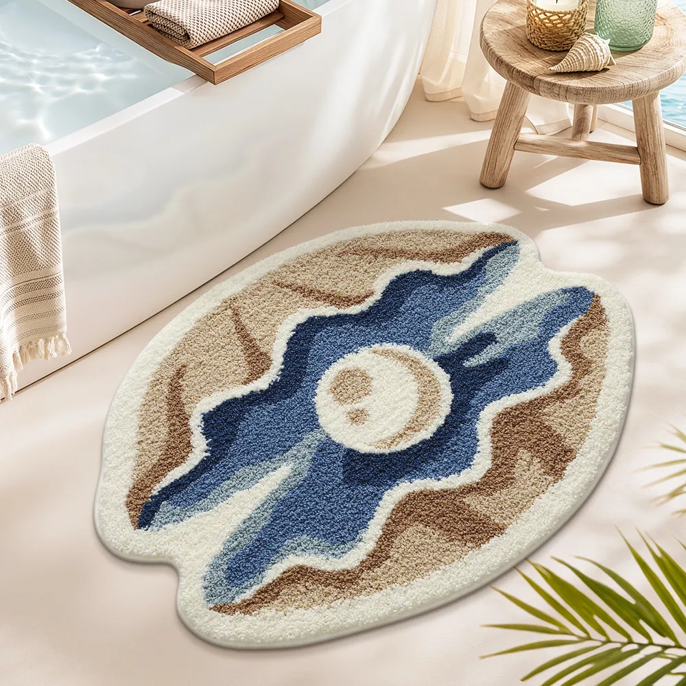 Pearl Oyster Shell Flocked Rug