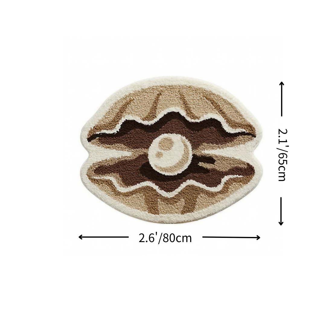 Pearl Oyster Shell Flocked Rug