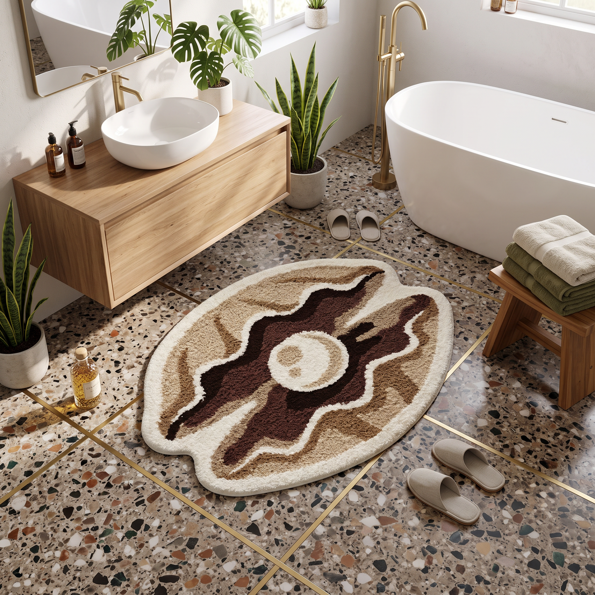 Pearl Oyster Shell Flocked Rug
