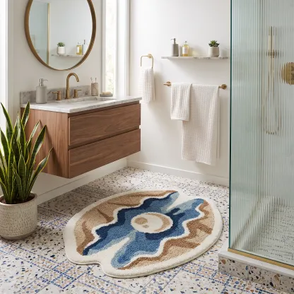 Pearl Oyster Shell Flocked Rug