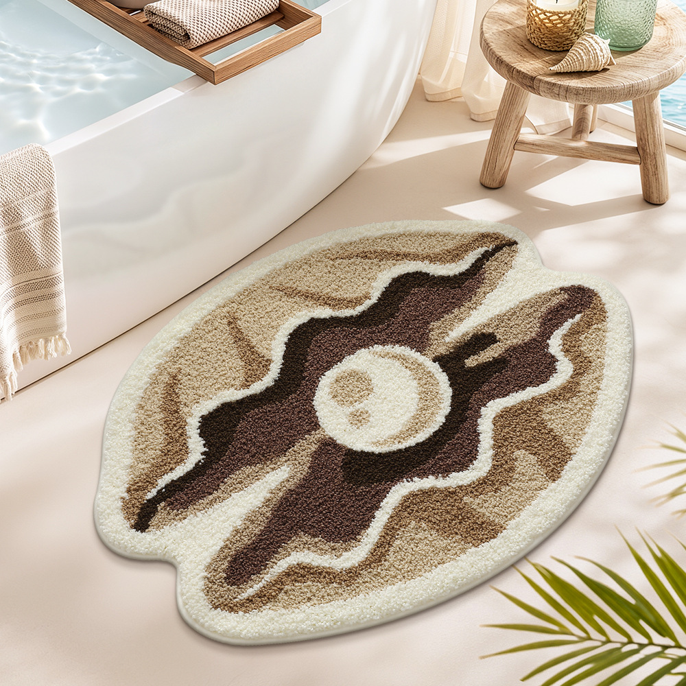 Pearl Oyster Shell Flocked Rug