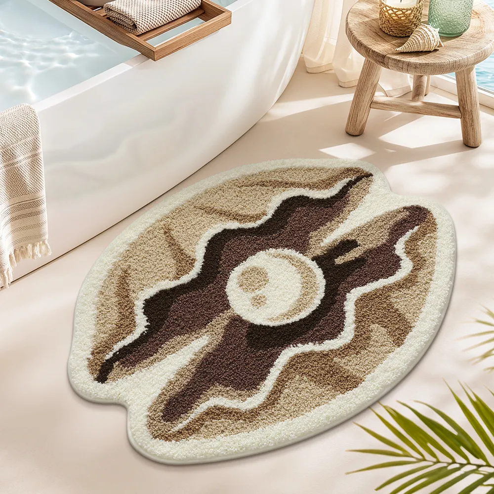 Pearl Oyster Shell Flocked Rug